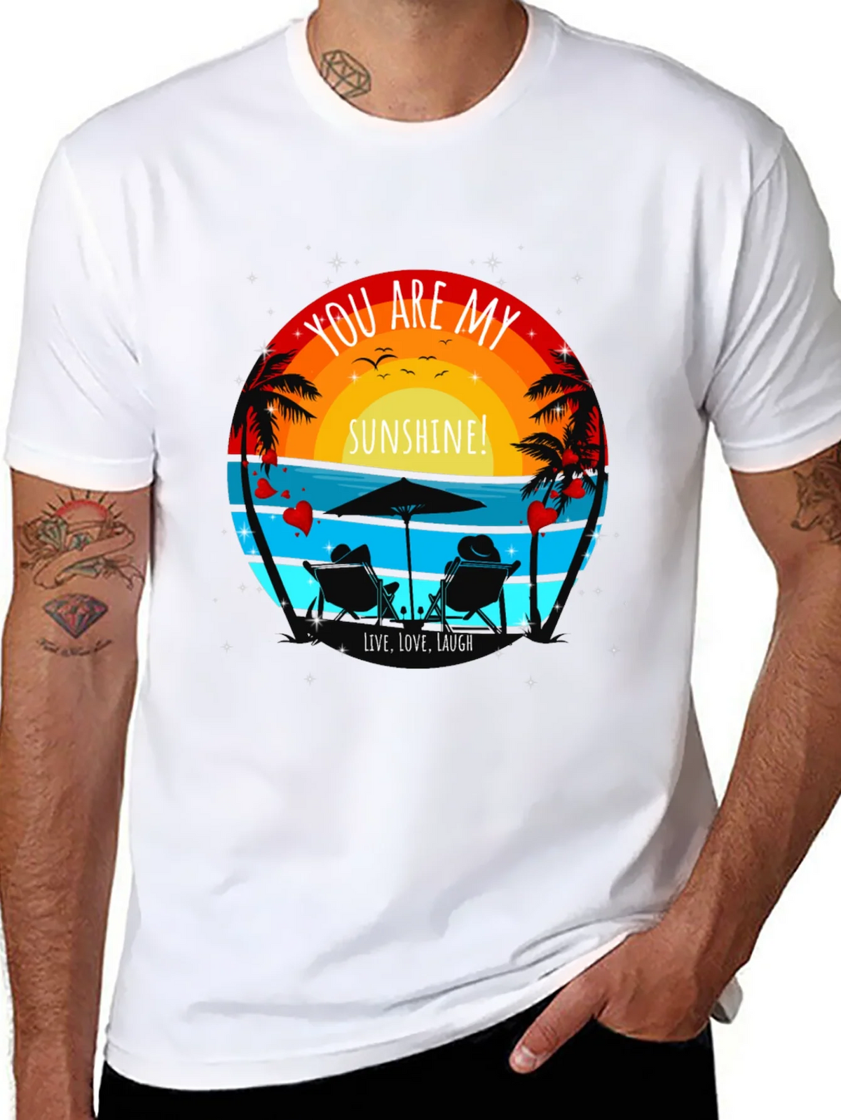 You Are My Sunshine Beach Couple Graphic T-Shirt product image 7