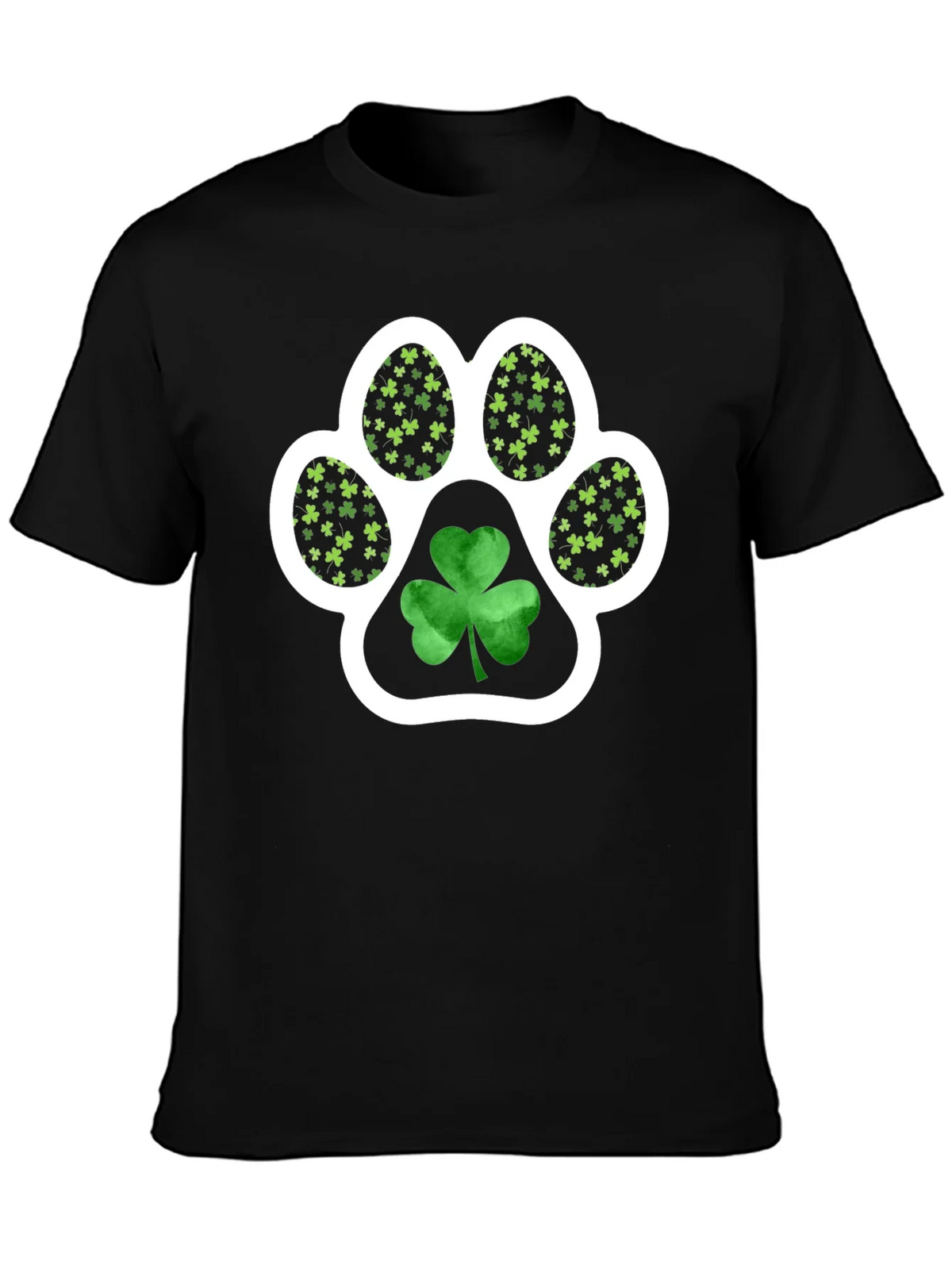 St. Patricks Day Paw Print Shamrock Tee product image 3
