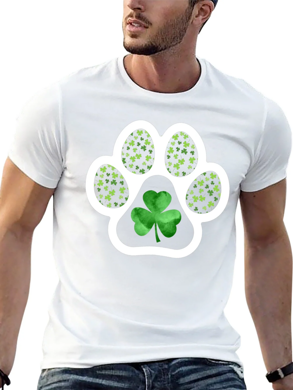 St. Patricks Day Paw Print Shamrock Tee product image 12