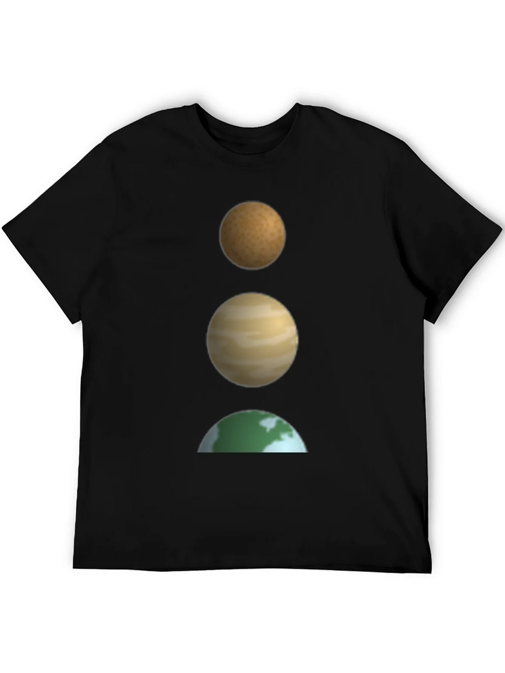 Planetary Stack Black T-Shirt - Earth Jupiter and Mars product image 5
