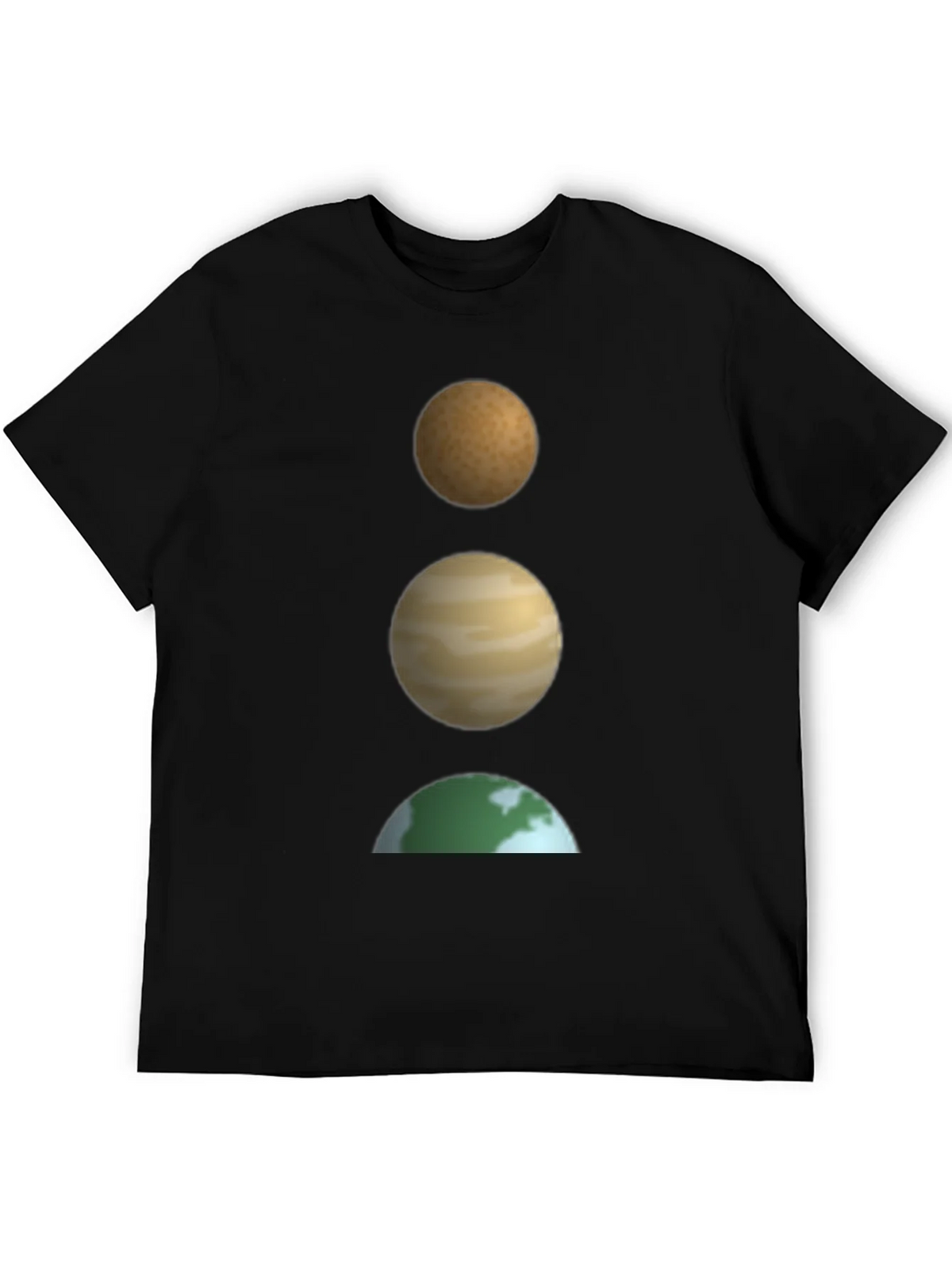 Planetary Stack Black T-Shirt - Earth Jupiter and Mars product image 5