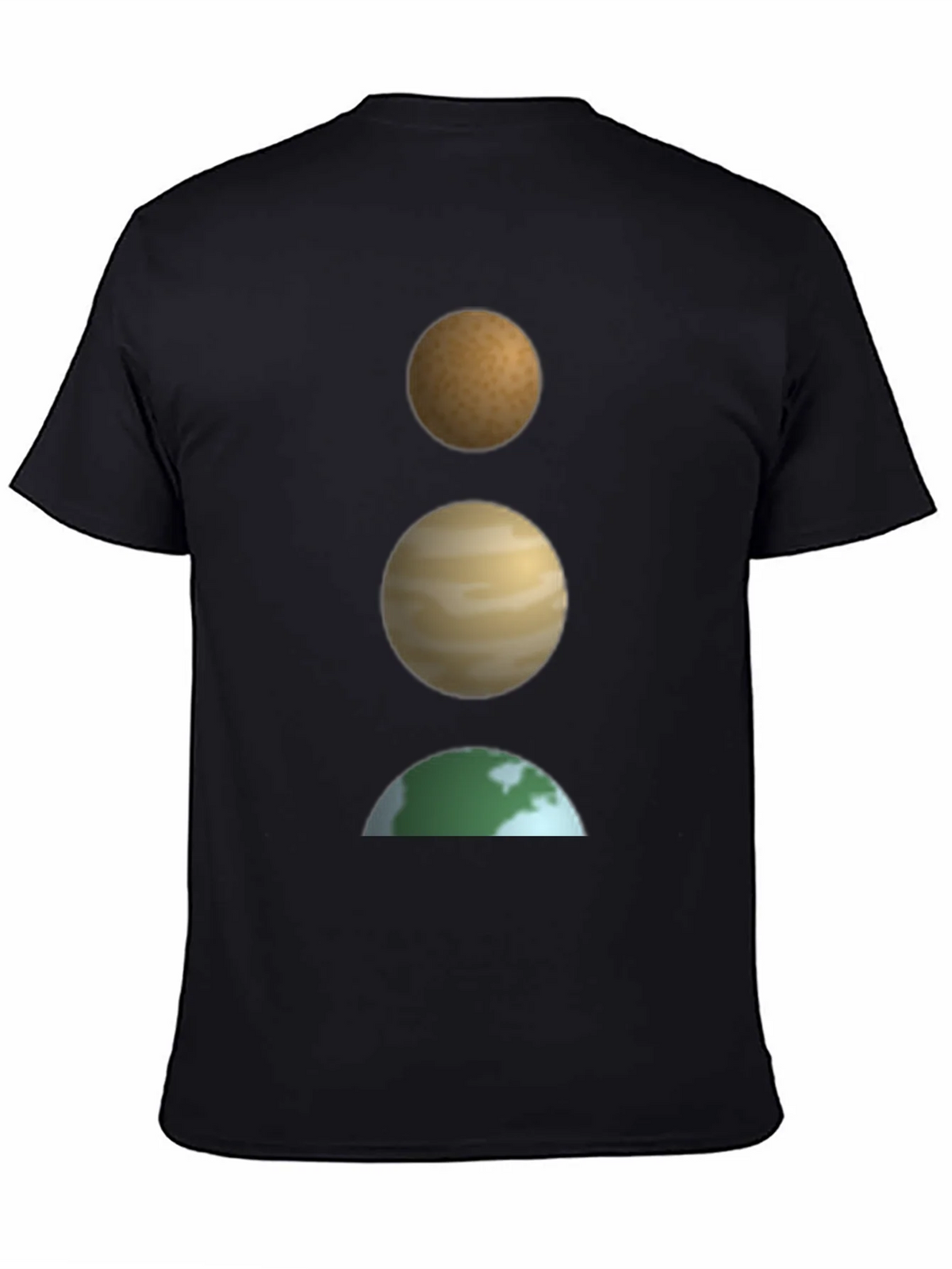 Planetary Stack Black T-Shirt - Earth Jupiter and Mars product image 4