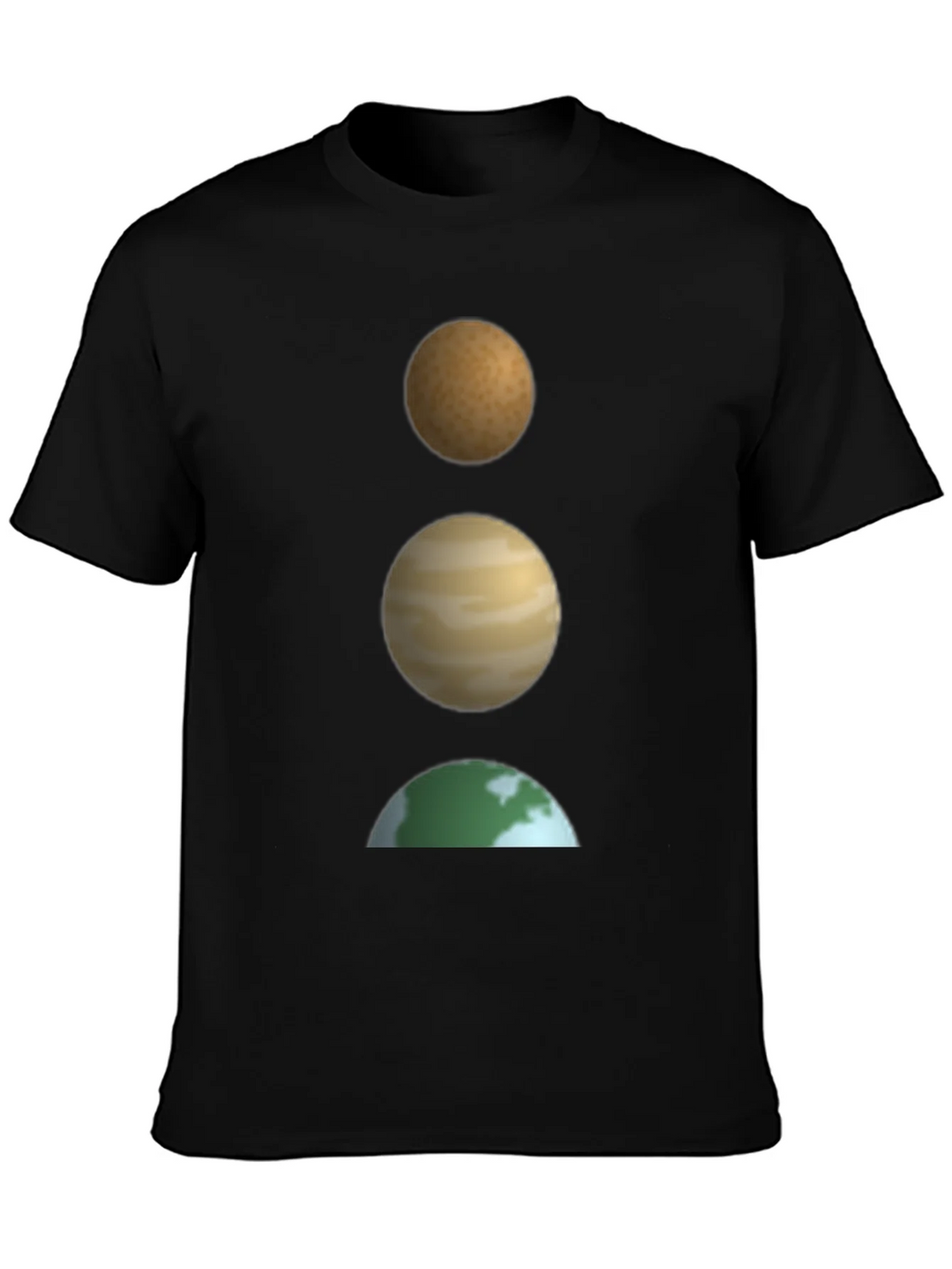 Planetary Stack Black T-Shirt - Earth Jupiter and Mars product image 3