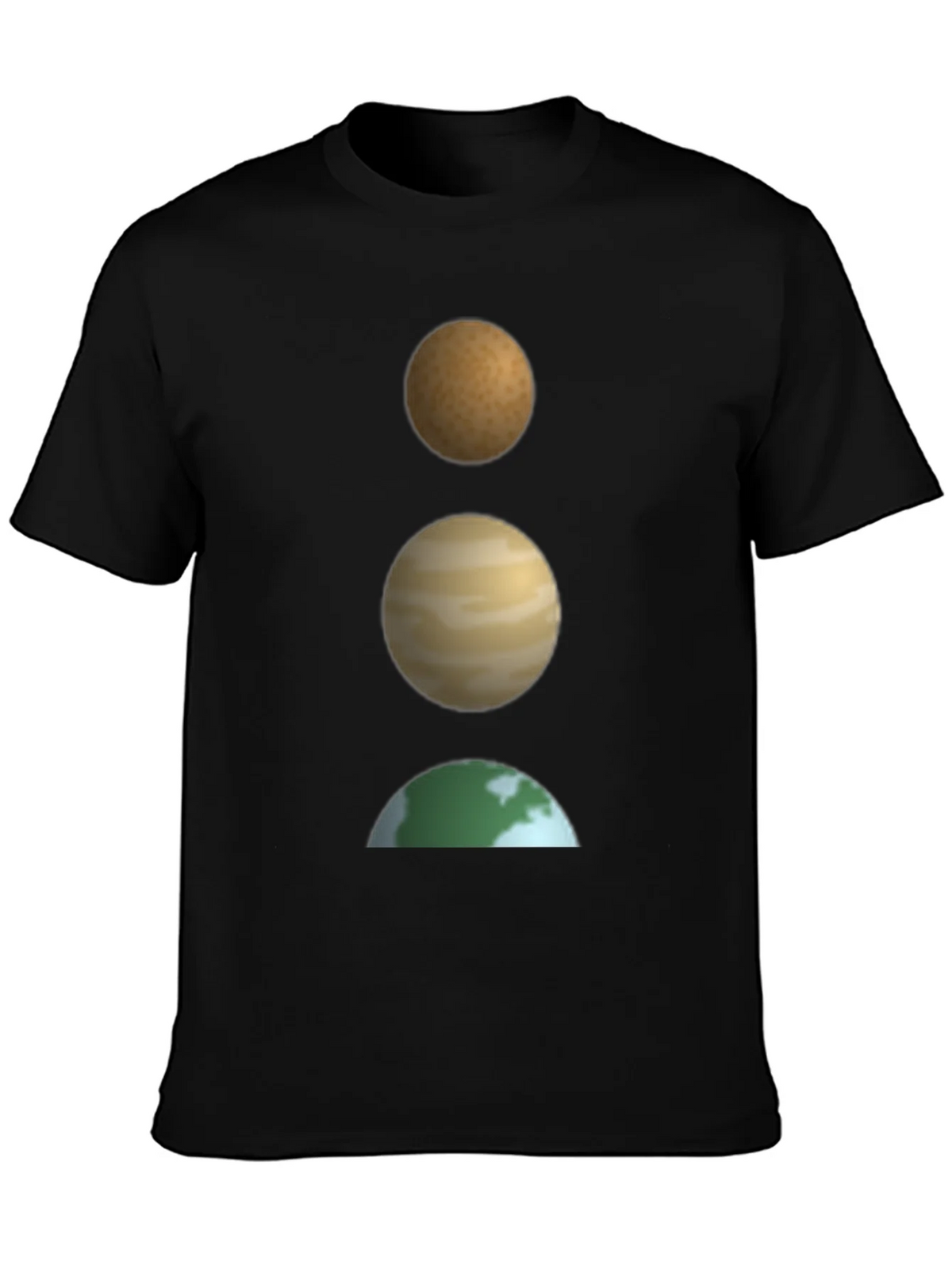 Planetary Stack Black T-Shirt - Earth Jupiter and Mars product image 3