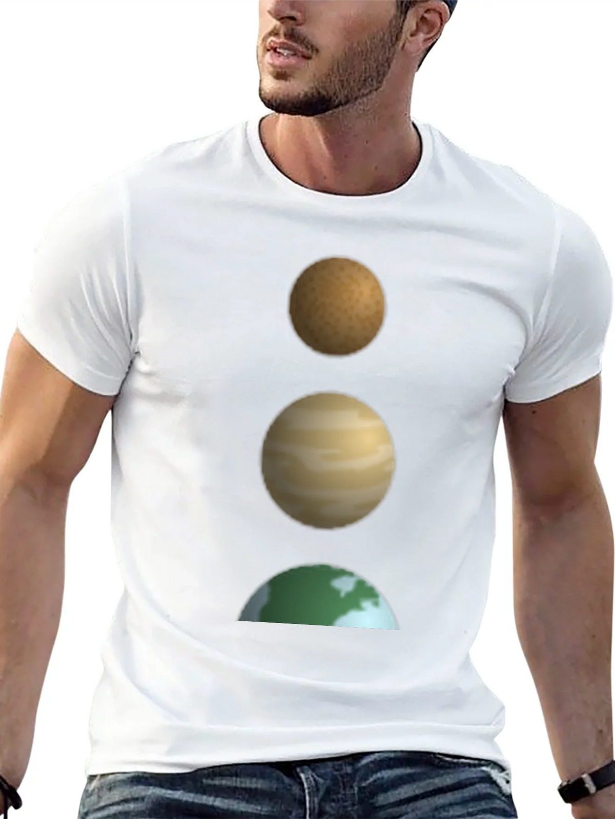 Planetary Stack Black T-Shirt - Earth Jupiter and Mars product image 12