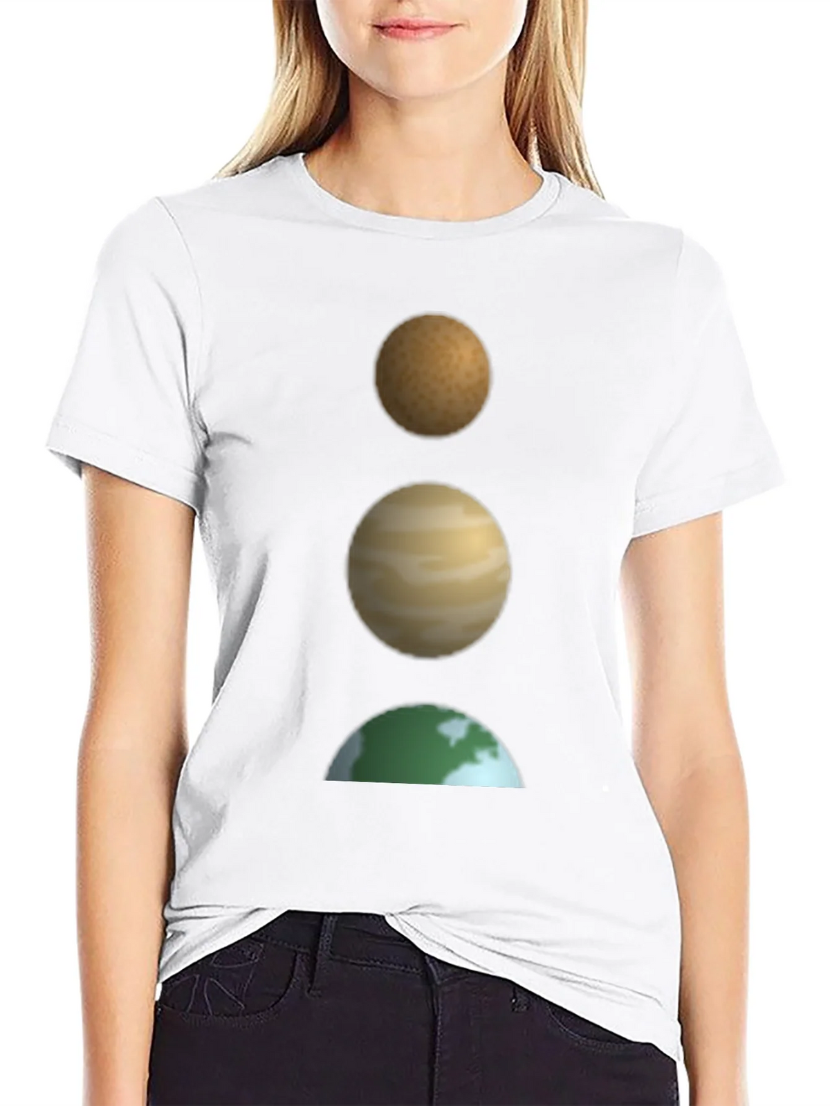 Planetary Stack Black T-Shirt - Earth Jupiter and Mars product image 8