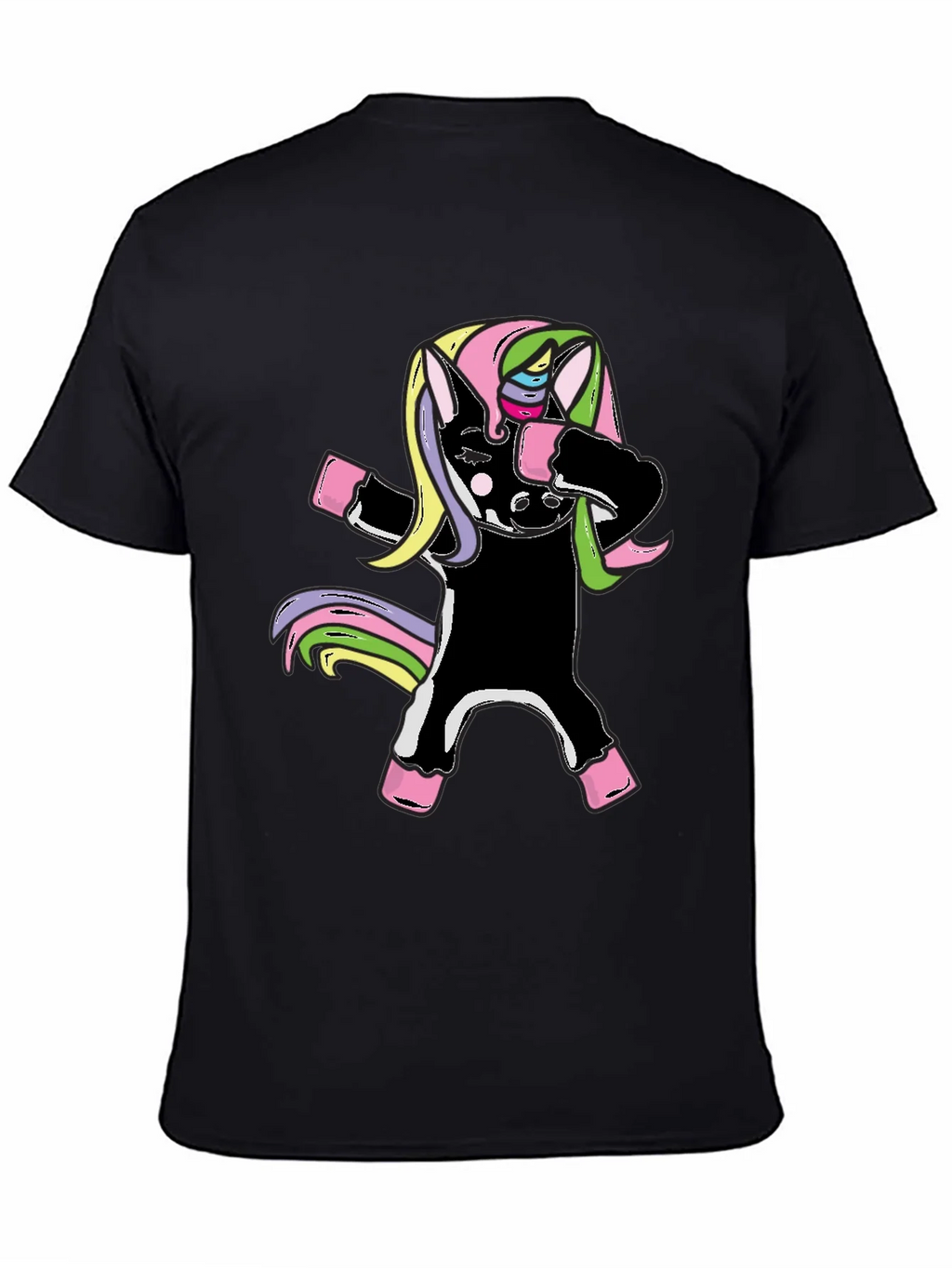 Unicorn Dabbing Graphic Tee - Black Cotton Shirt product image 4