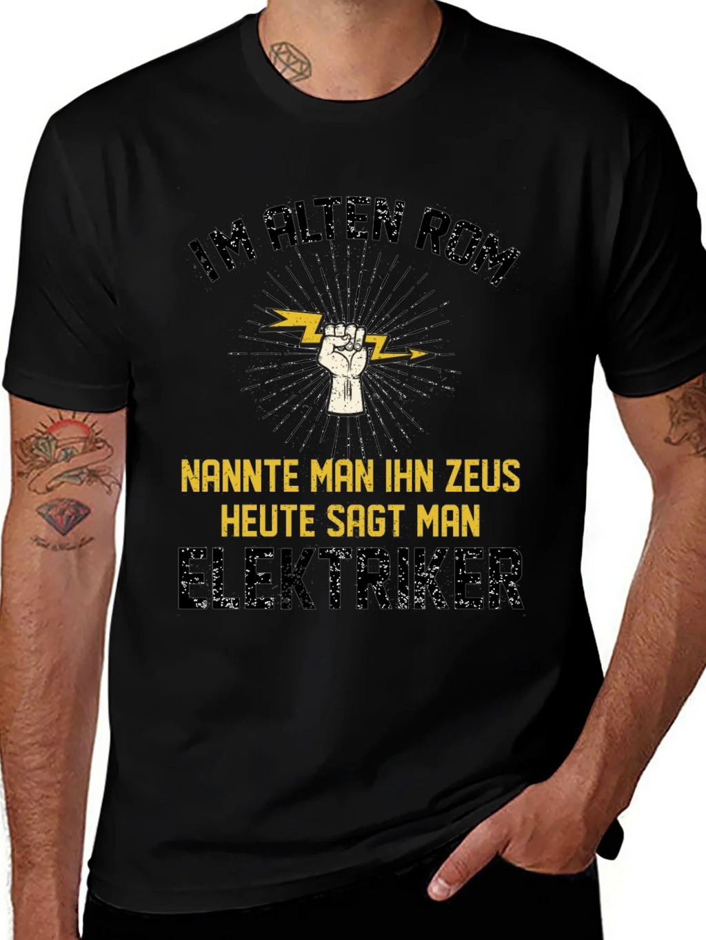 Electrician Zeus T-Shirt - Funny German Slogan Tee product image 1