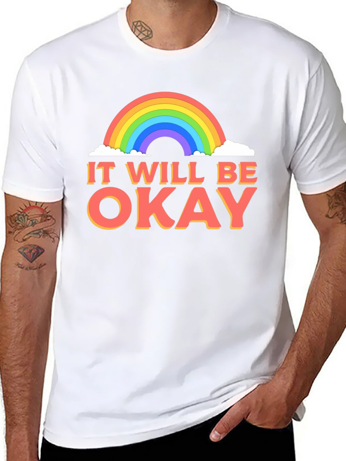 It Will Be Okay Rainbow Graphic T-Shirt product image 1