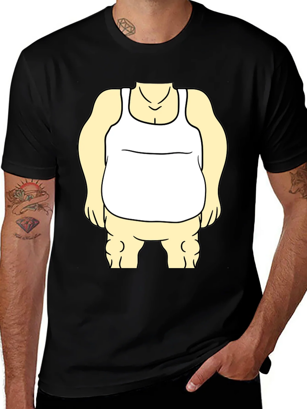 Funny Cartoon Character Graphic Black T-Shirt product image 1