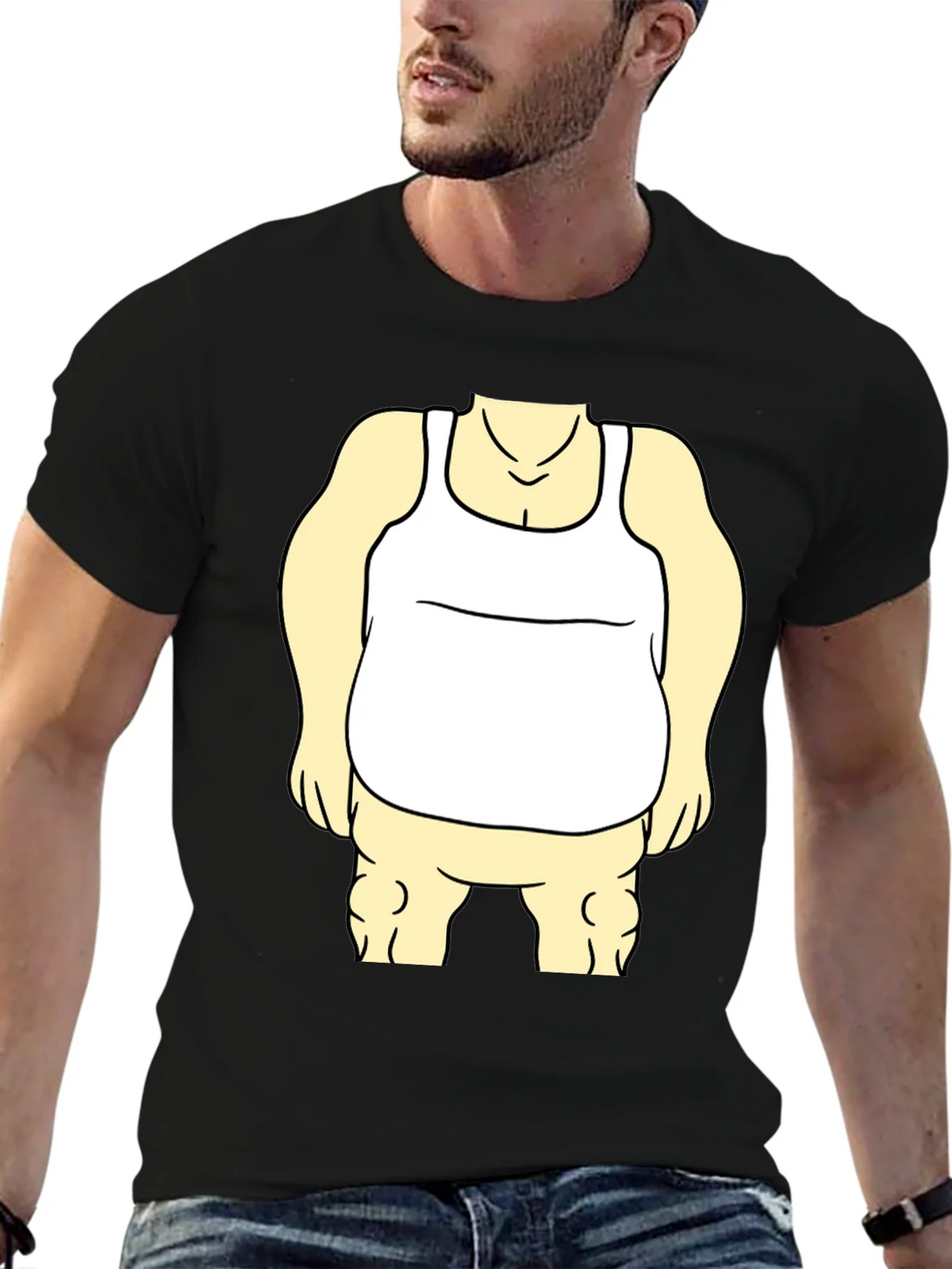 Funny Cartoon Character Graphic Black T-Shirt product image 6