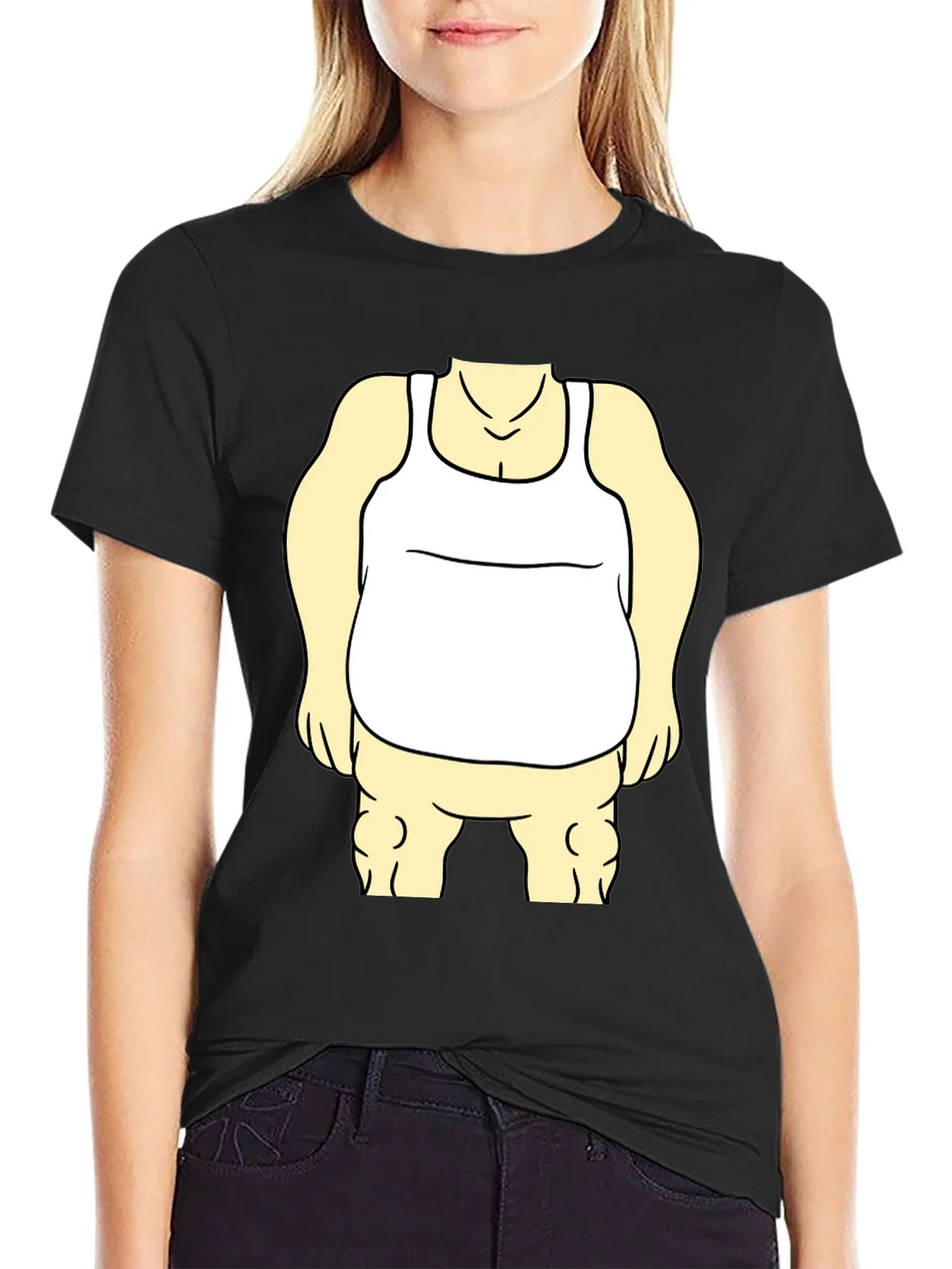 Funny Cartoon Character Graphic Black T-Shirt product image 2
