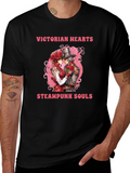 Victorian Hearts Steampunk Souls Black T-Shirt product image 1
