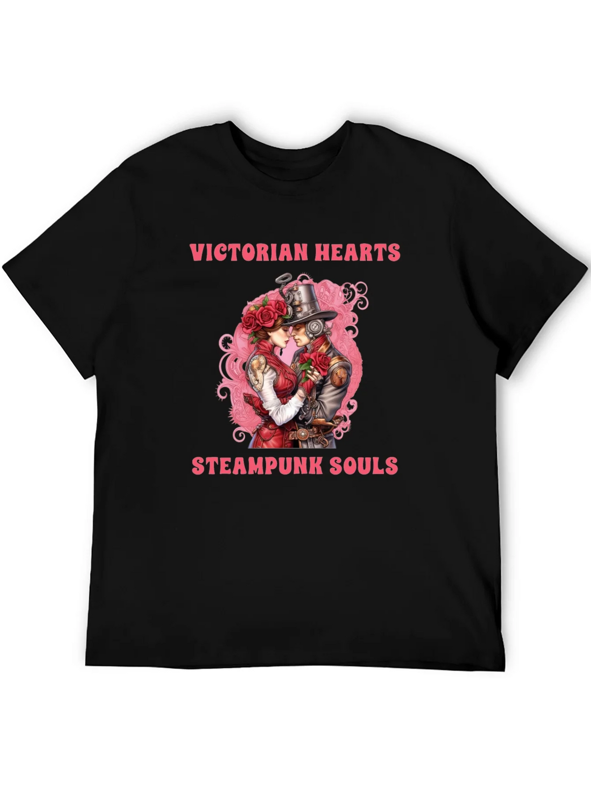 Victorian Hearts Steampunk Souls Black T-Shirt product image 5