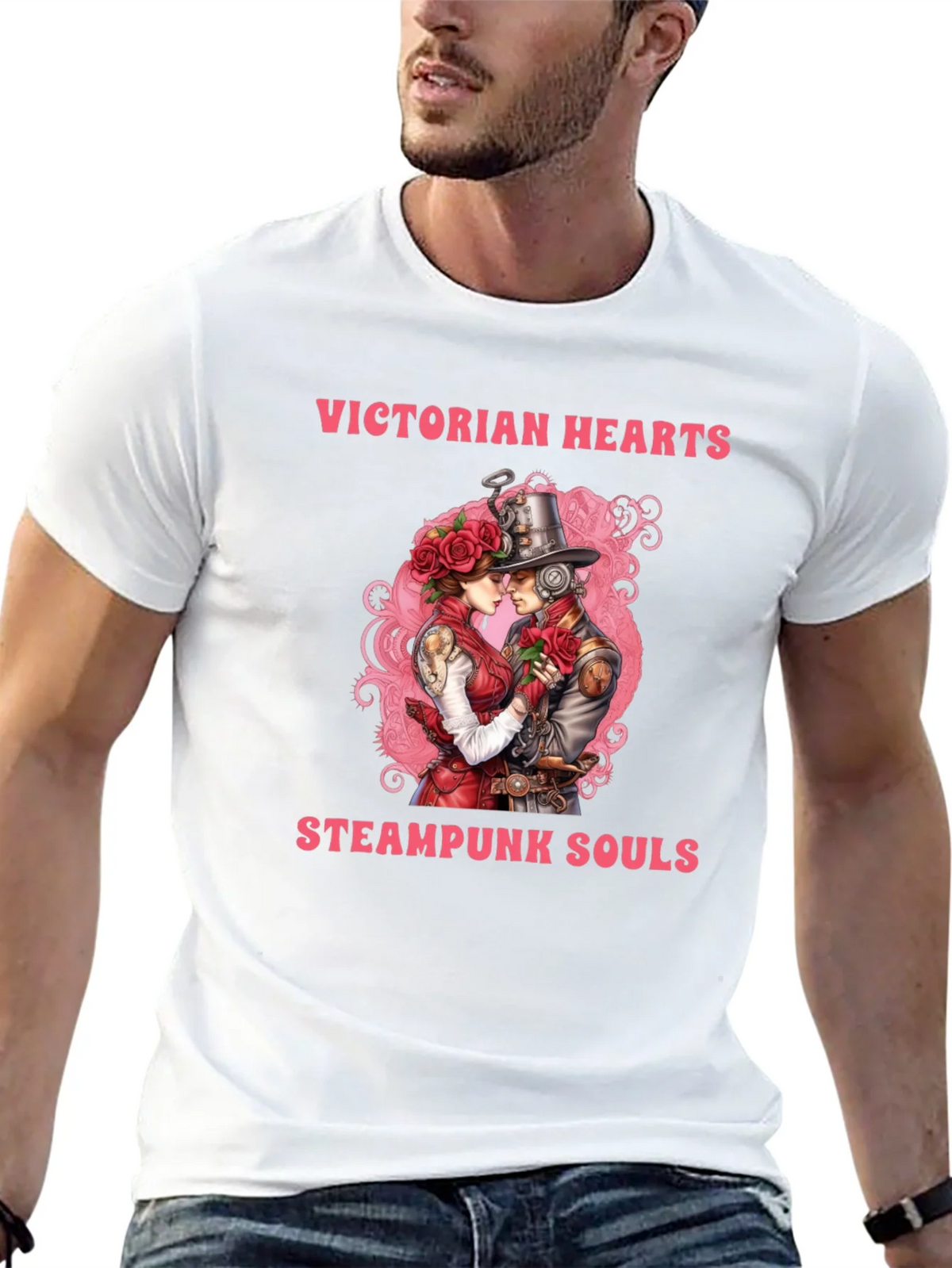 Victorian Hearts Steampunk Souls Black T-Shirt product image 12