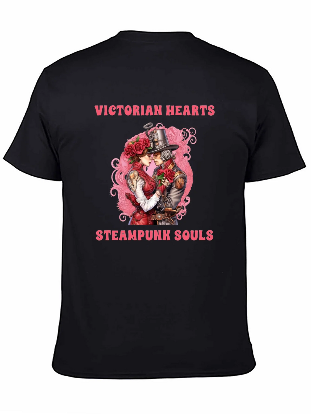 Victorian Hearts Steampunk Souls Black T-Shirt product image 4