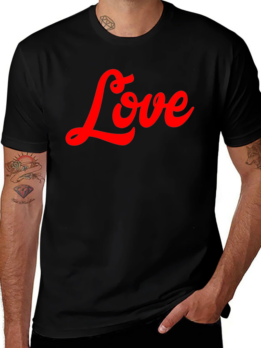 Love Script T-Shirt - Stylish Black Tee product image 1