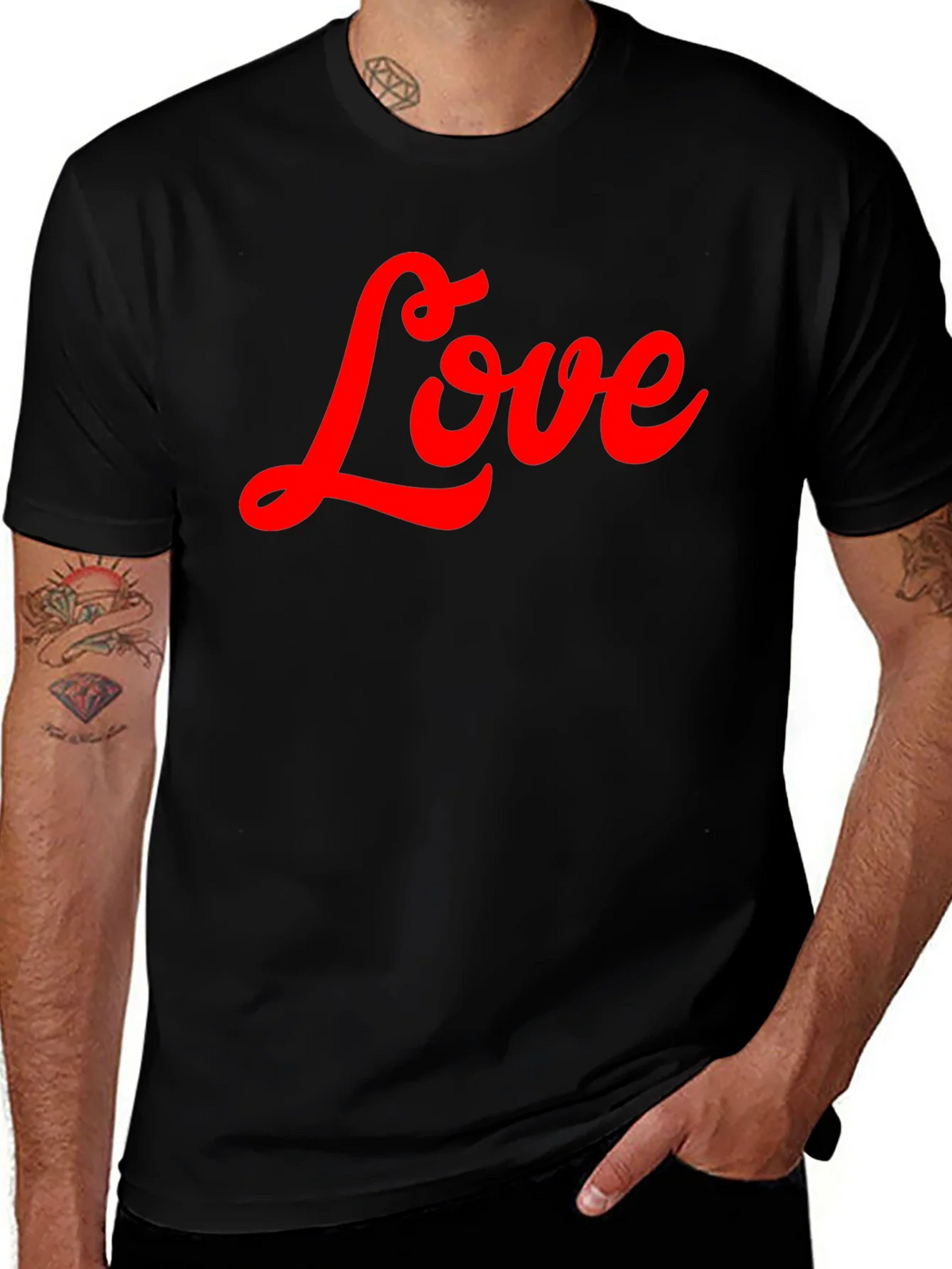 Love Script T-Shirt - Stylish Black Tee product image 1