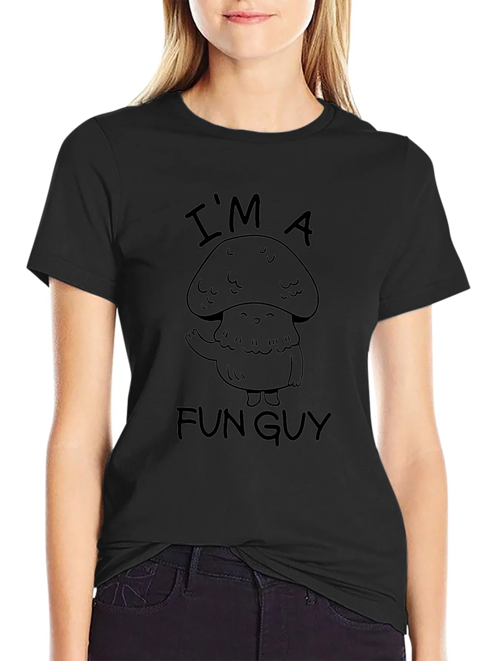 Fun Guy Mushroom Graphic Tee - Black product image 2
