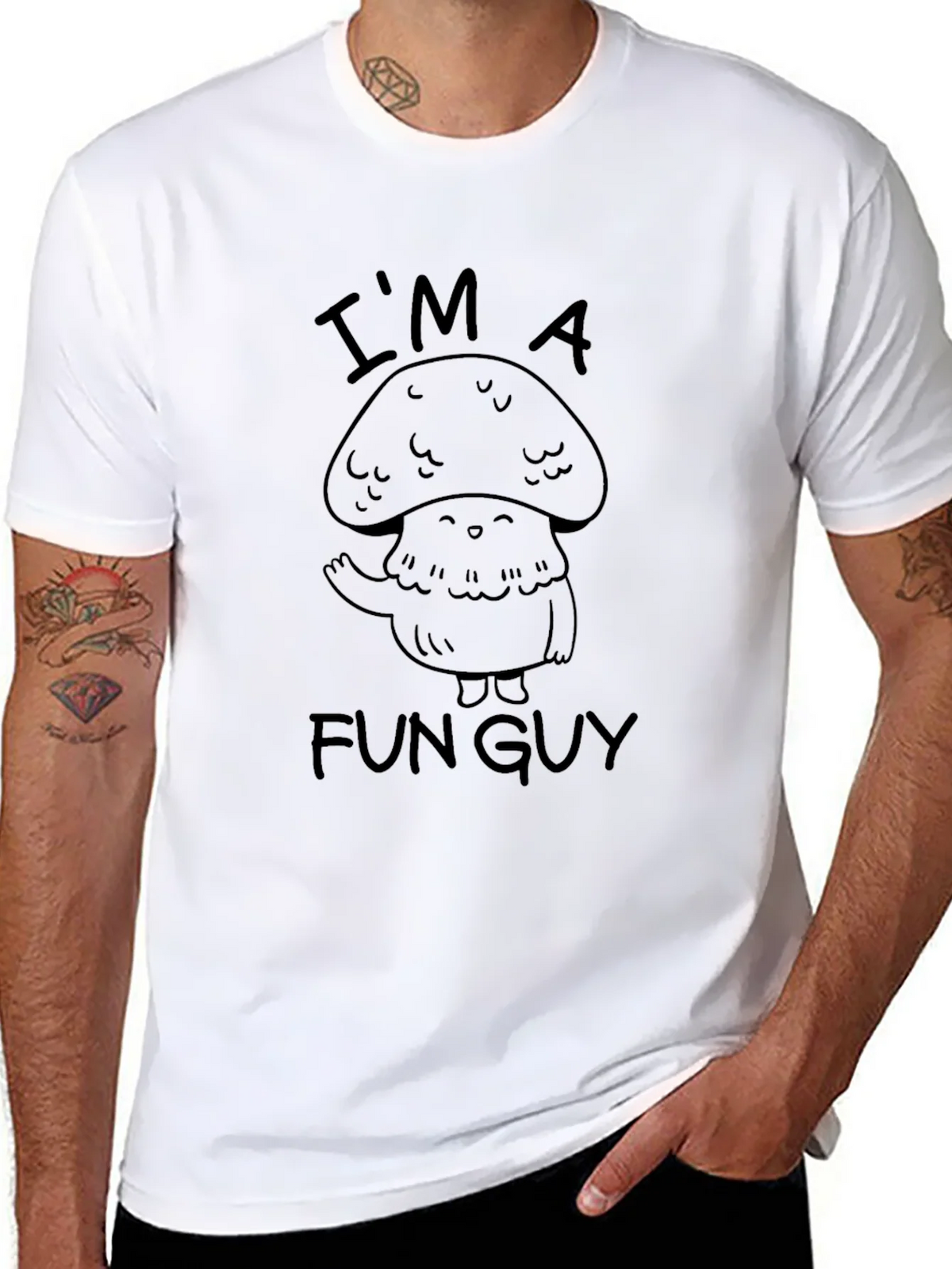Fun Guy Mushroom Graphic Tee - Black product image 7