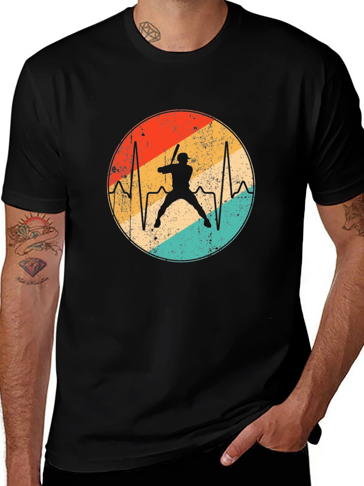 Baseball Heartbeat T-Shirt - Retro Sports Tee product image 1