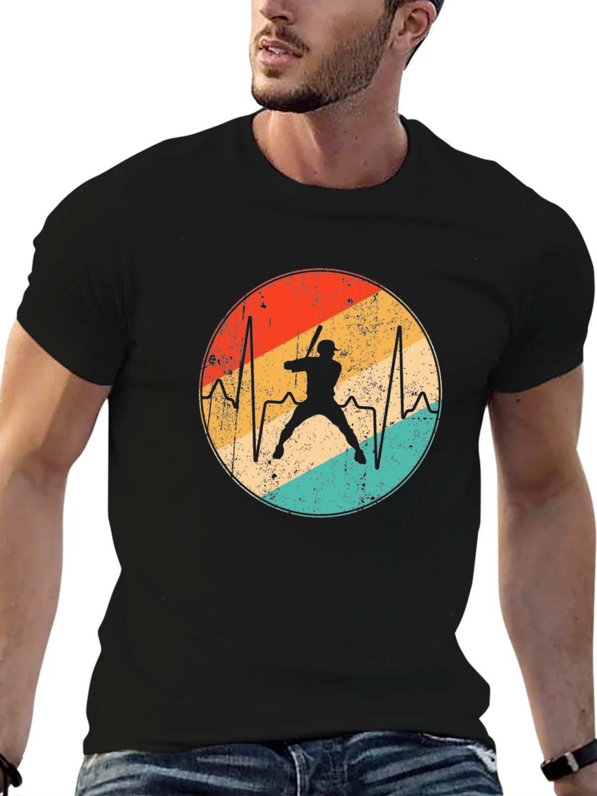 Baseball Heartbeat T-Shirt - Retro Sports Tee product image 6
