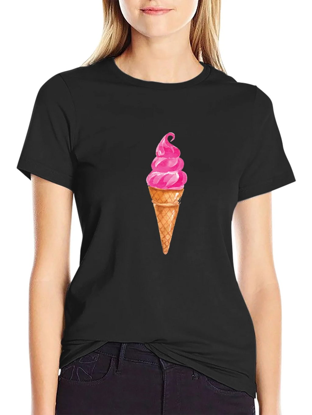 Ice Cream Graphic Tee - Casual Black T-Shirt product image 2