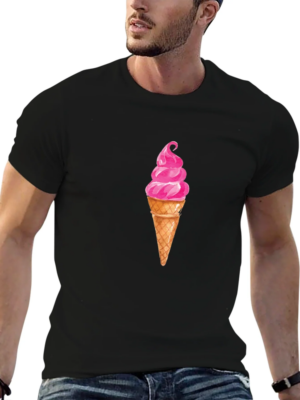 Ice Cream Graphic Tee - Casual Black T-Shirt product image 6