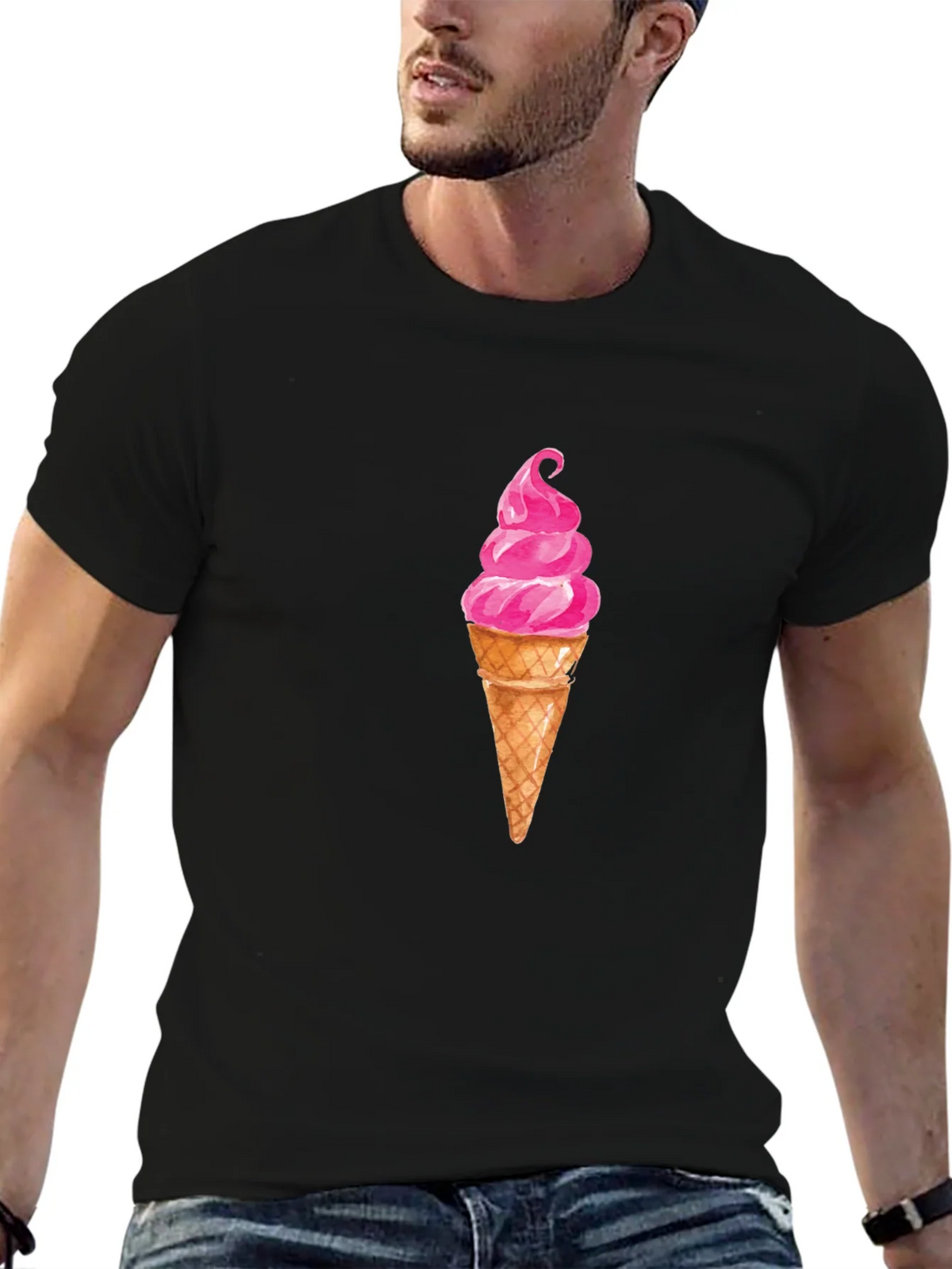 Ice Cream Graphic Tee - Casual Black T-Shirt product image 6