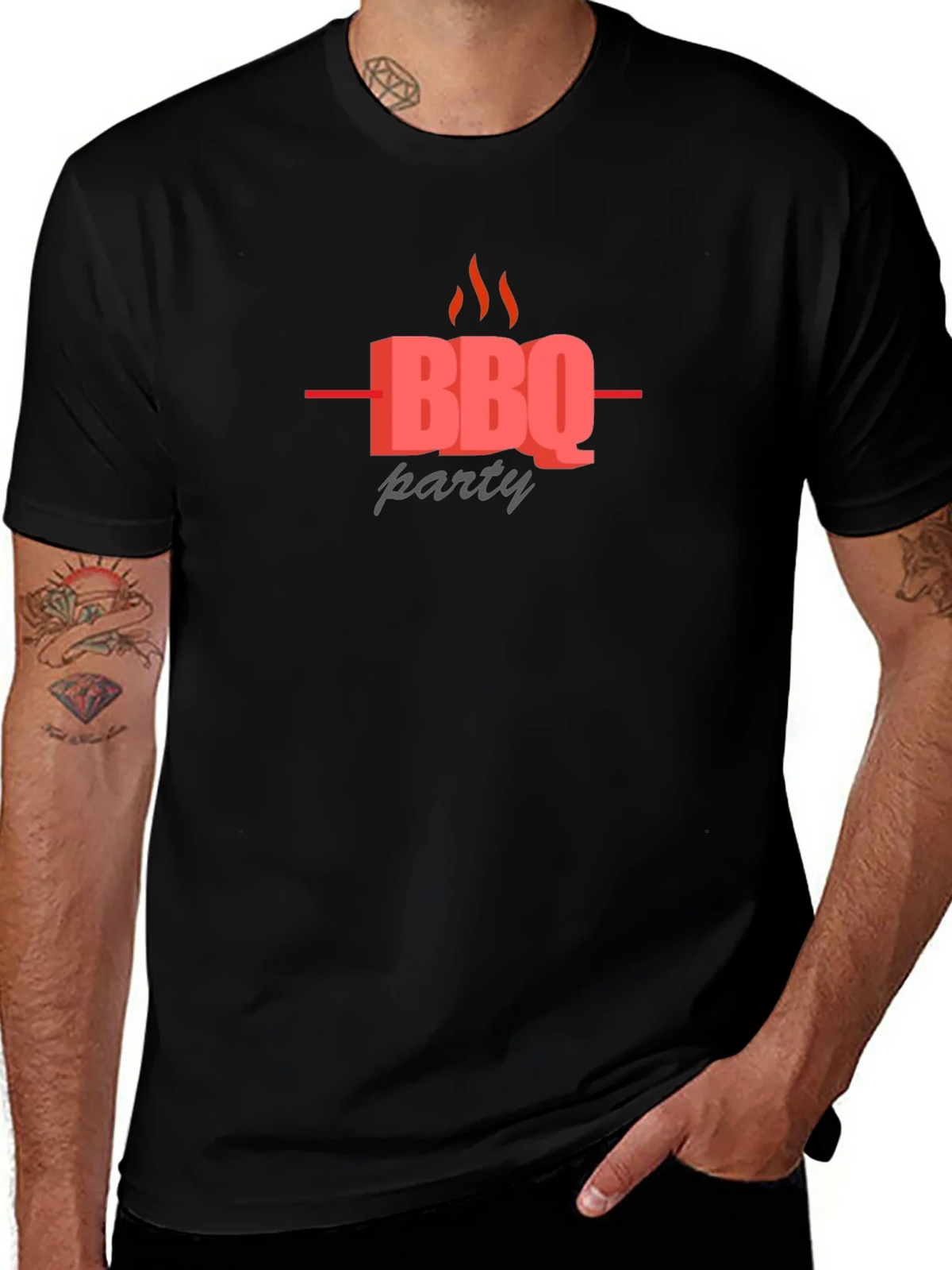 BBQ Party Graphic Black T-Shirt product image 1