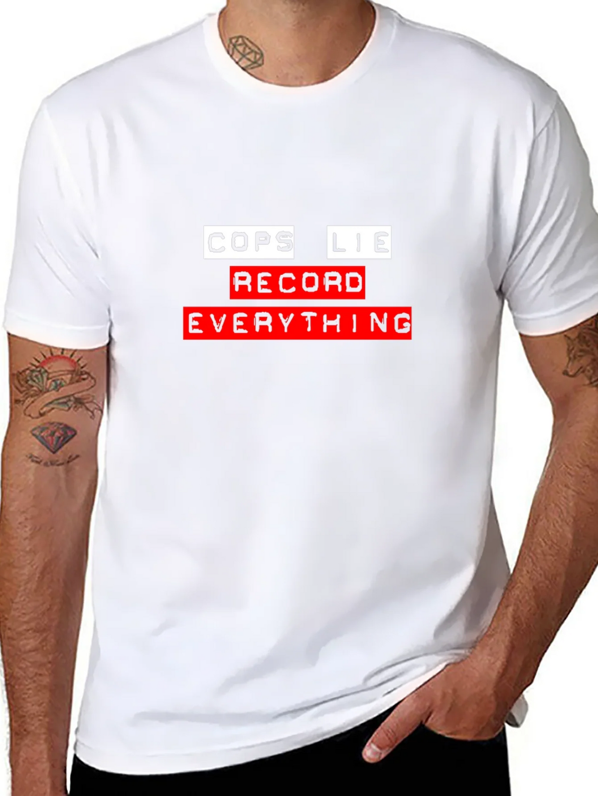 Cops Lie Record Everything Graphic Tee product image 7