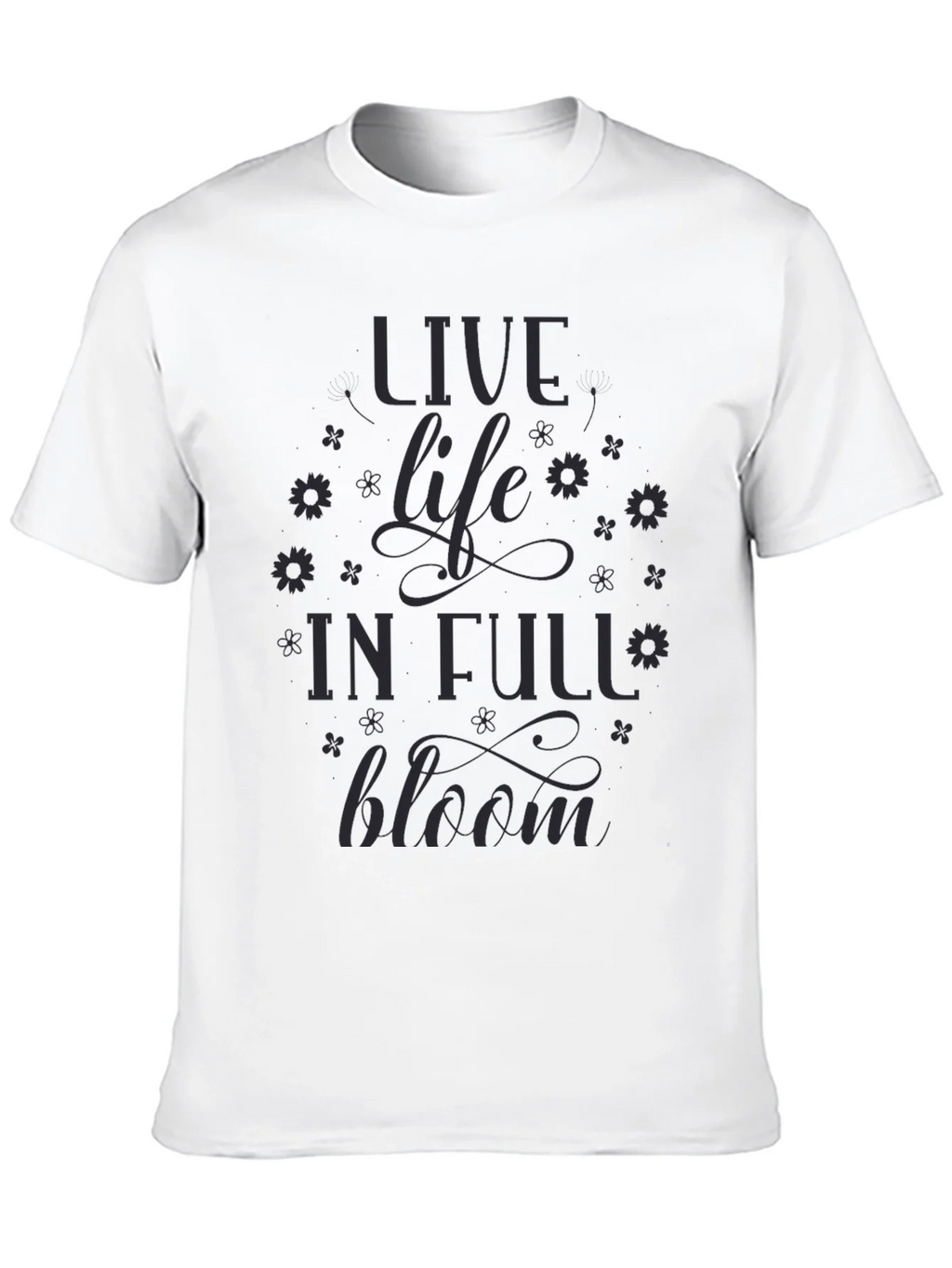Live Life in Full Bloom Graphic Tee - Black product image 1