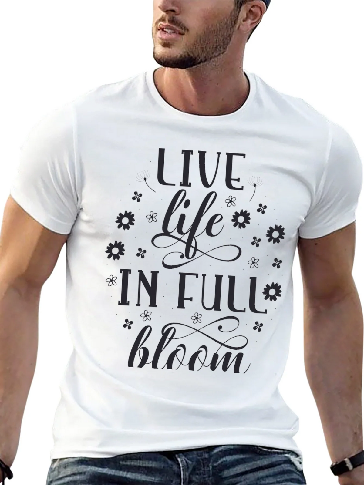 Live Life in Full Bloom Graphic Tee - Black product image 2