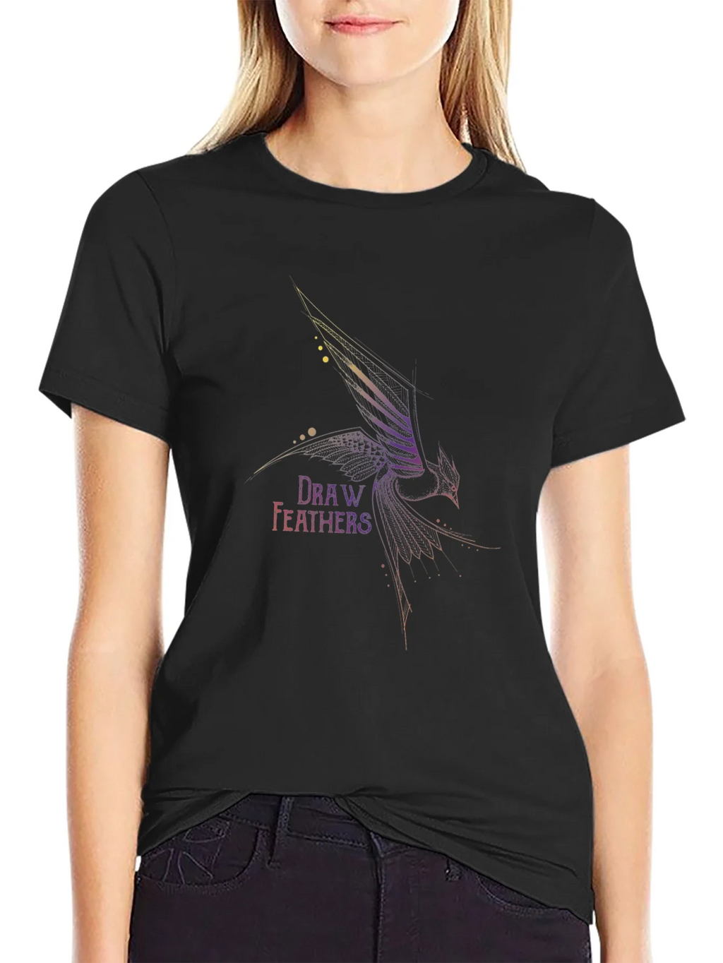 Draw Feathers Graphic T-Shirt product image 2