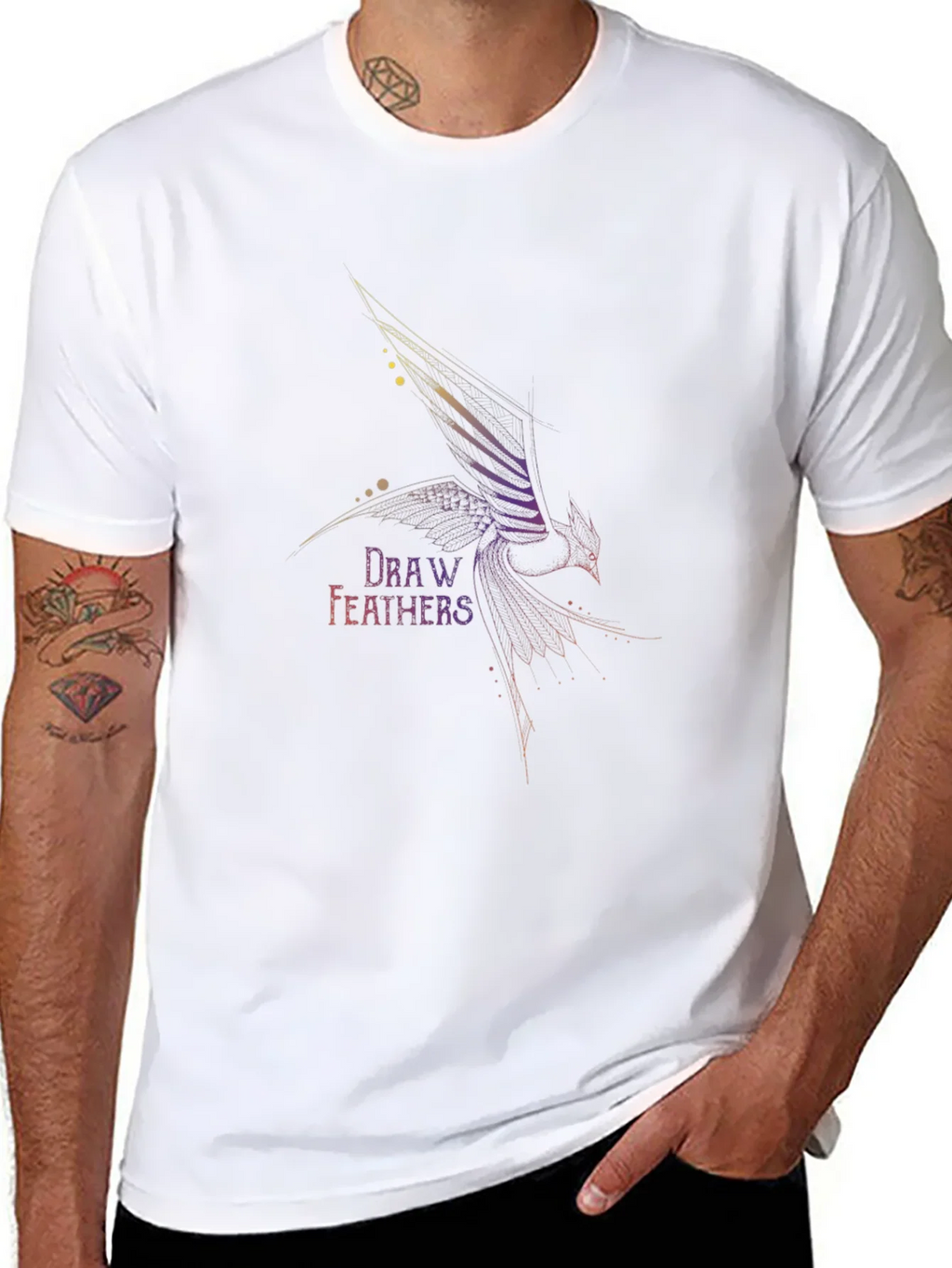 Draw Feathers Graphic T-Shirt product image 7