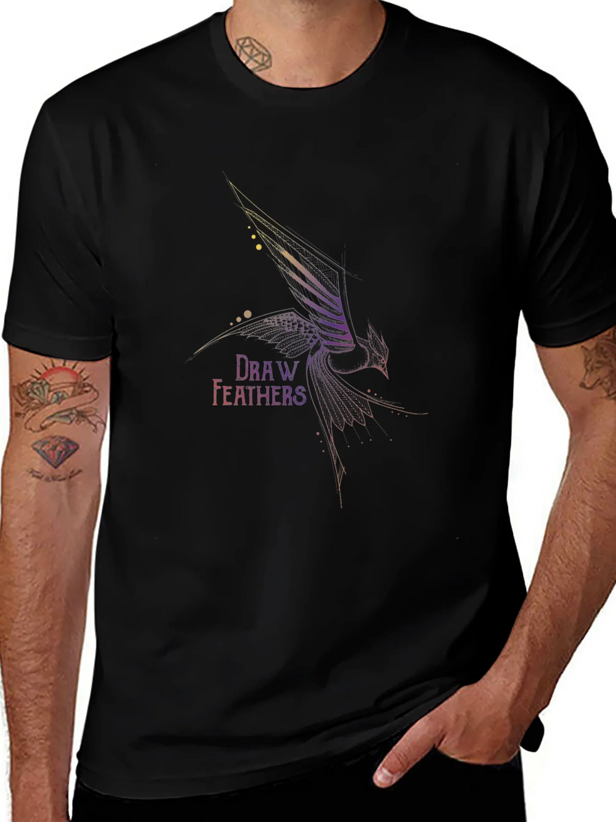 Draw Feathers Graphic T-Shirt product image 1