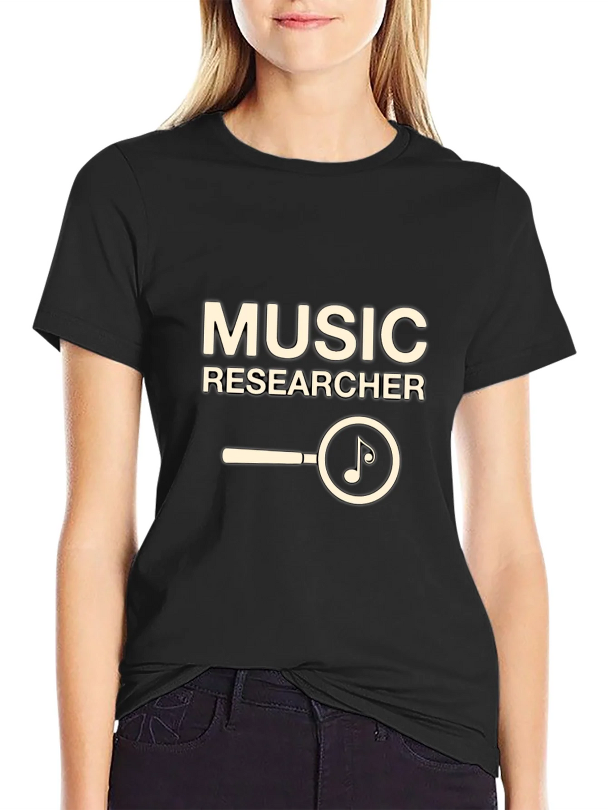 Music Researcher T-Shirt - Black Cotton Tee product image 2