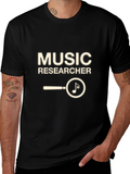 Music Researcher T-Shirt - Black Cotton Tee product image 1