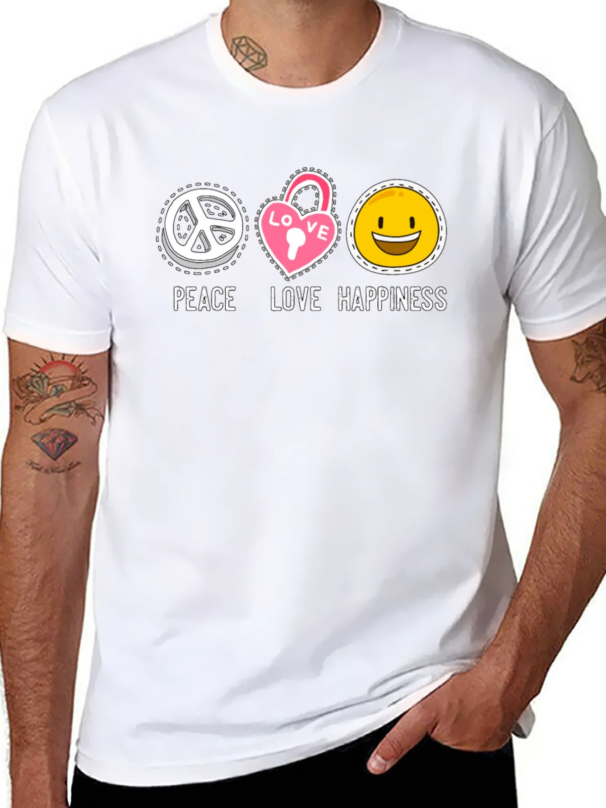 Peace Love Happiness Graphic Tee product image 5