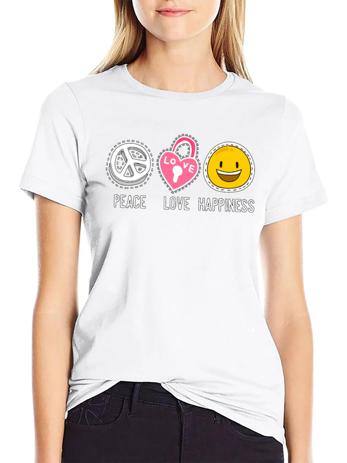 Peace Love Happiness Graphic Tee product image 6