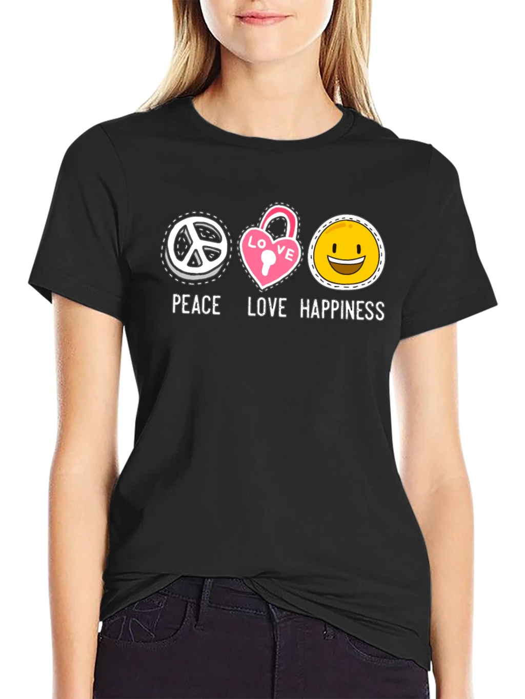 Peace Love Happiness Graphic Tee product image 2