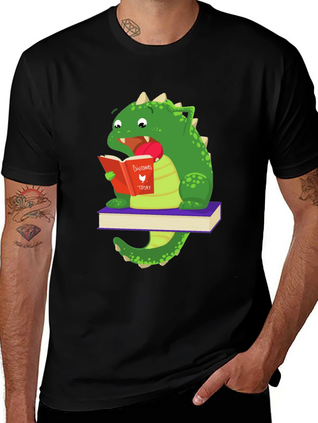 Dinosaur Reading Book T-Shirt product image 1