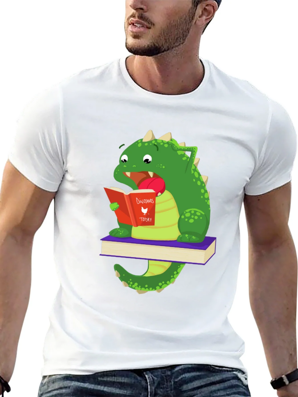 Dinosaur Reading Book T-Shirt product image 12