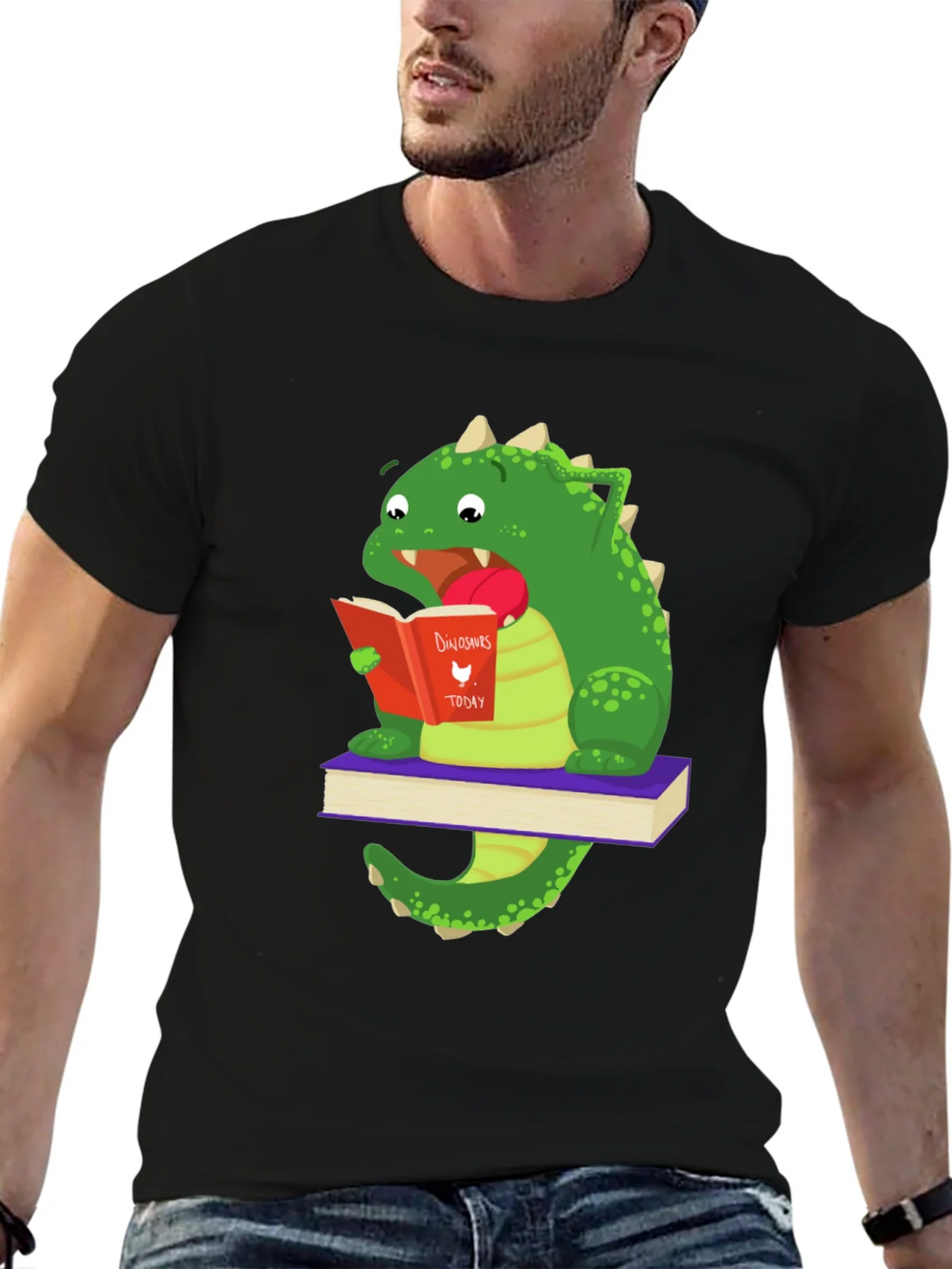 Dinosaur Reading Book T-Shirt product image 6