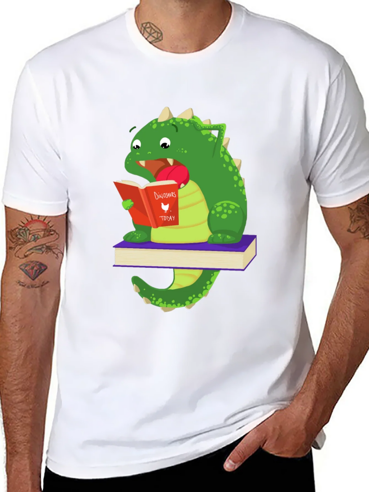 Dinosaur Reading Book T-Shirt product image 7