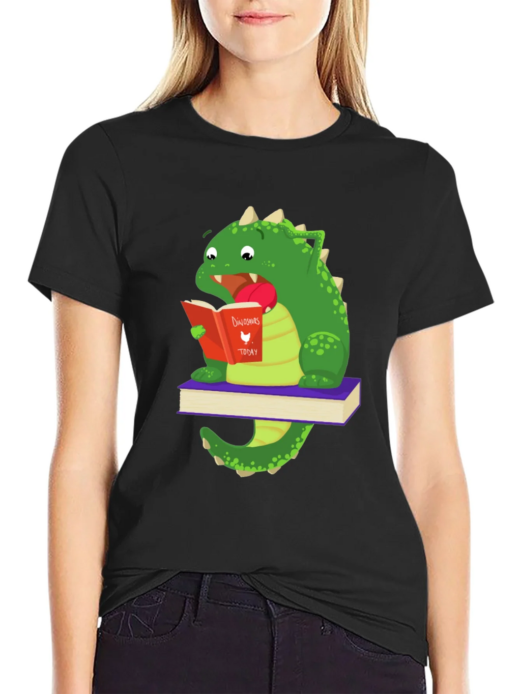 Dinosaur Reading Book T-Shirt product image 2