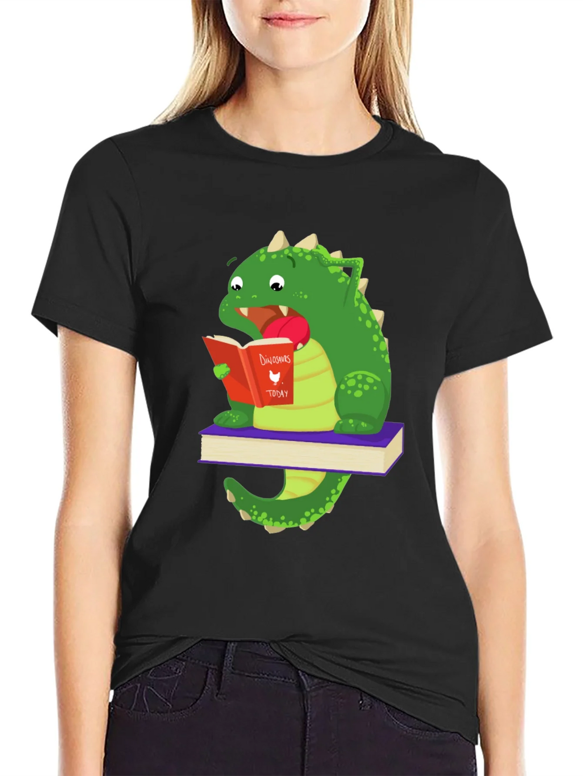 Dinosaur Reading Book T-Shirt product image 2