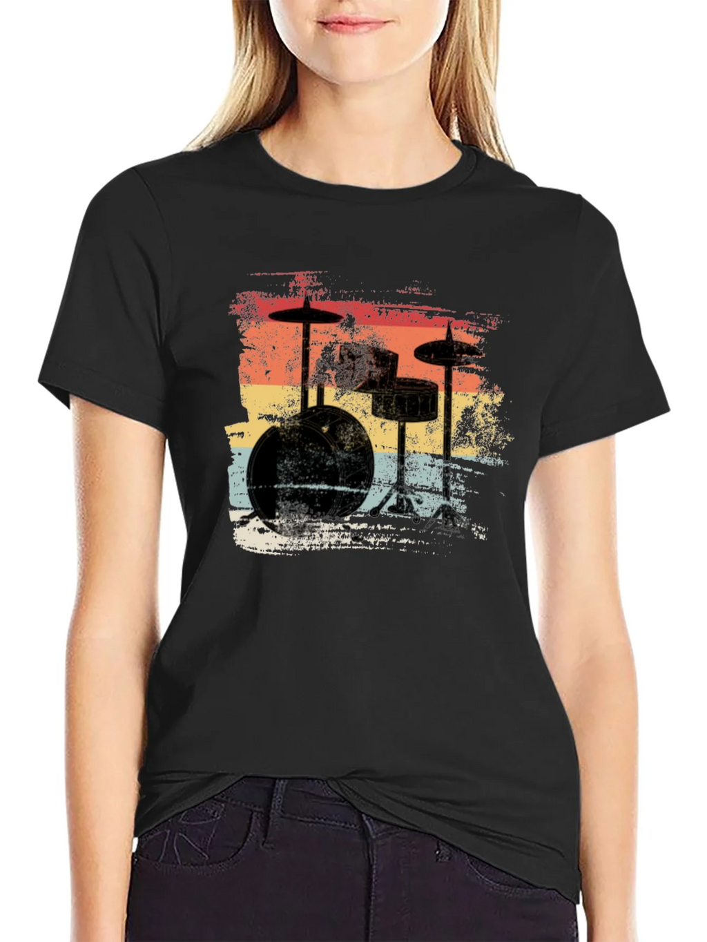 Retro Drum Set T-Shirt - Vintage Style Music Tee product image 2