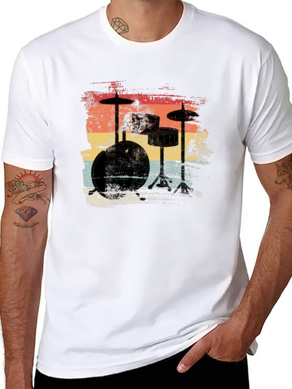 Retro Drum Set T-Shirt - Vintage Style Music Tee product image 7