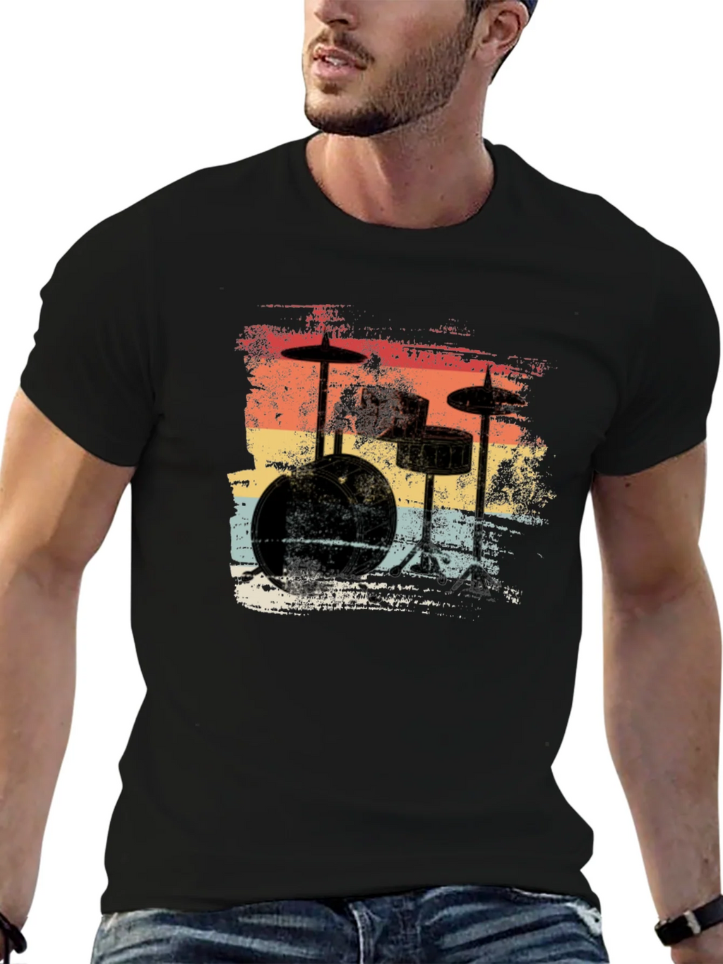 Retro Drum Set T-Shirt - Vintage Style Music Tee product image 6